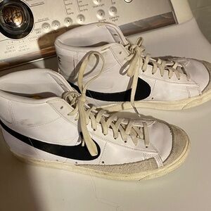Nike White and Black High-Top Sneakers